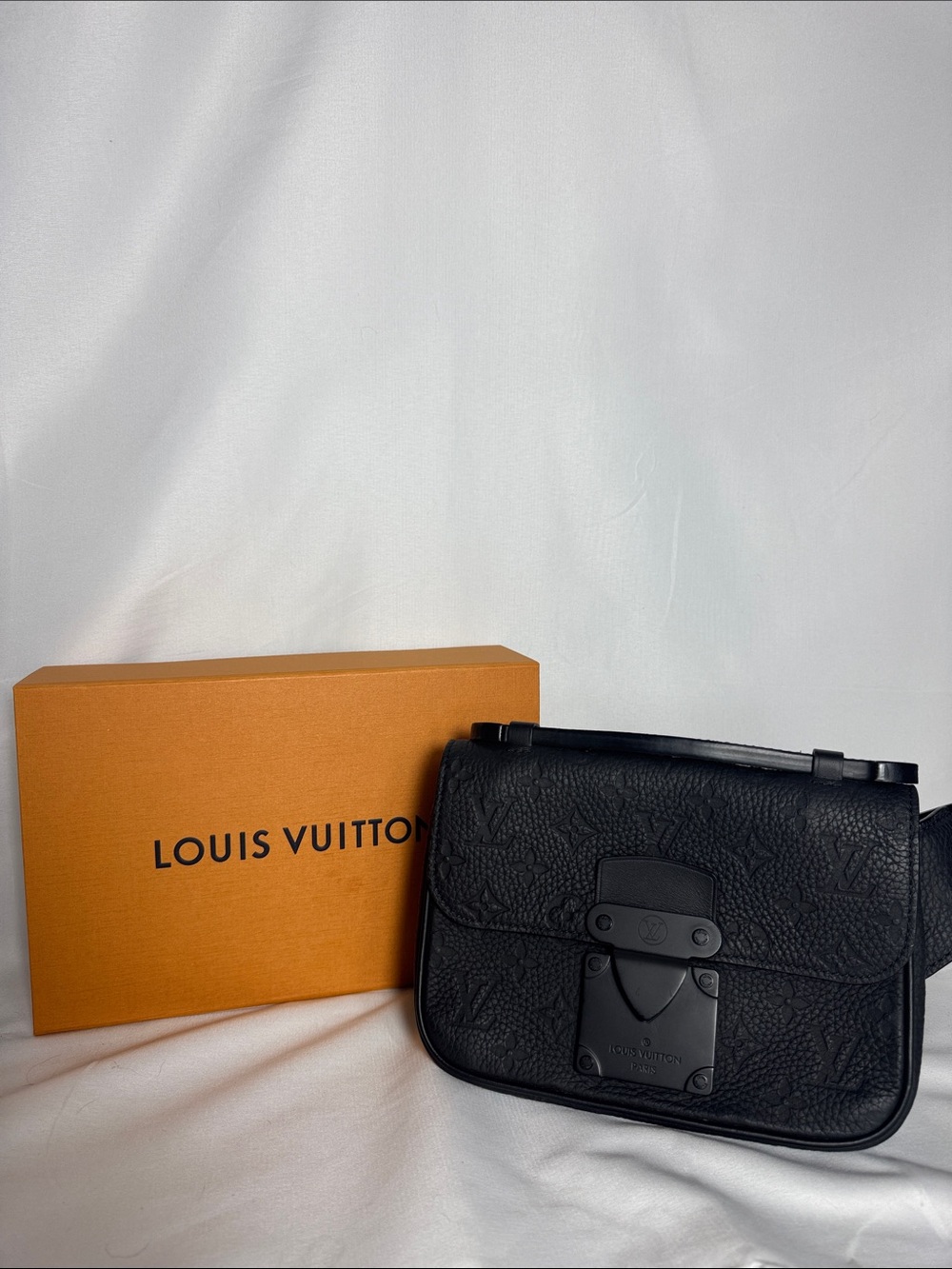 Louis Vuitton S Lock Sling Bag Black Monogram-Embossed Leather Bum Bag